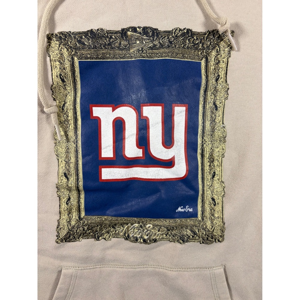 New Era NFL Team Apparel New York Giants Tan Hoodie Framed Logo Graphic Mens L - Picture 2 of 8